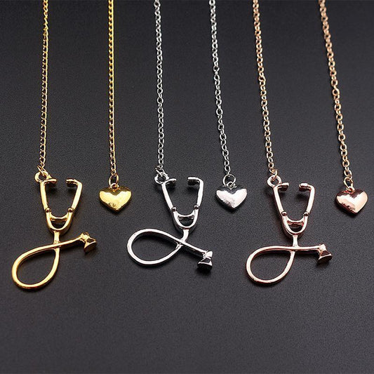 loomrack Stethoscope Heart Pendant Necklace Pendant Necklaces