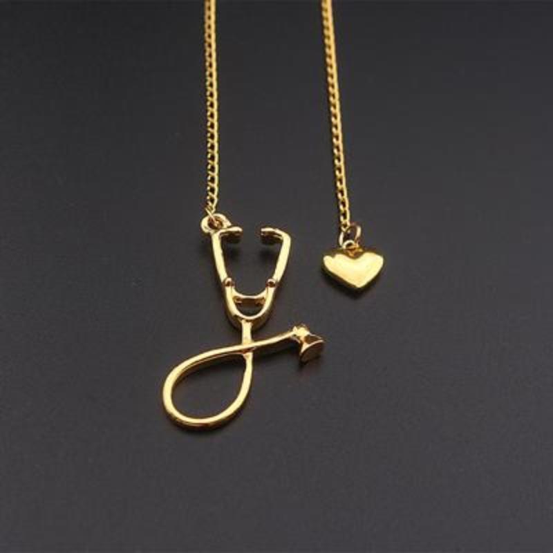 loomrack Stethoscope Heart Pendant Necklace Pendant Necklaces