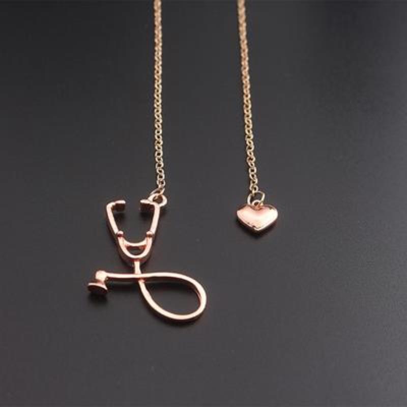 loomrack Stethoscope Heart Pendant Necklace Pendant Necklaces