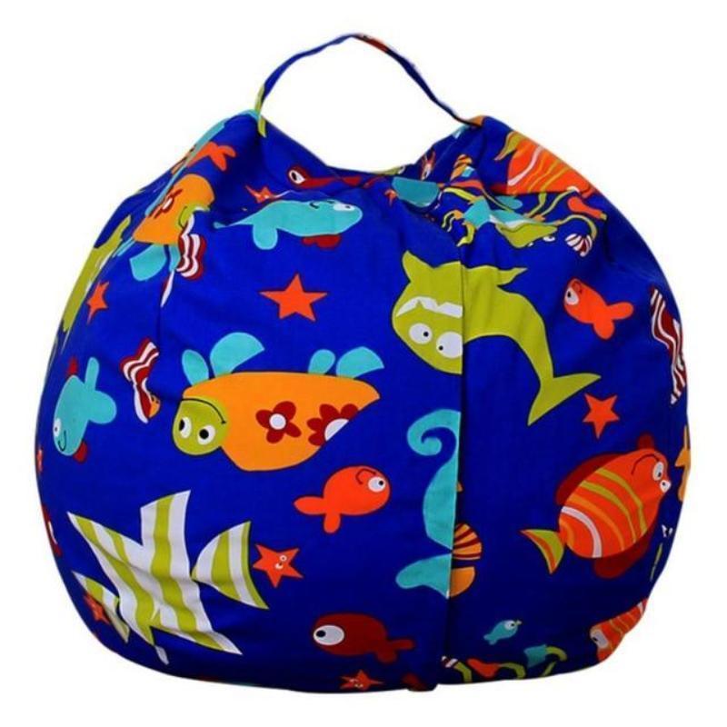 loomrack Stuffed Animal Toy Storage Bean Bag Baby Accessories Diameter  140CM / Fishes / United States