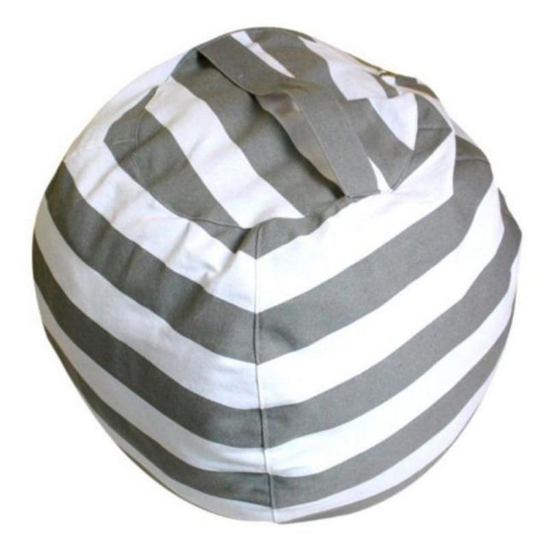 loomrack Stuffed Animal Toy Storage Bean Bag Baby Accessories Diameter  140CM / Grey Stripes / United States