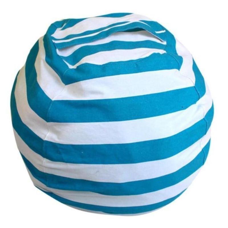 loomrack Stuffed Animal Toy Storage Bean Bag Baby Accessories Diameter  140CM / Light Blue Stripes / United States