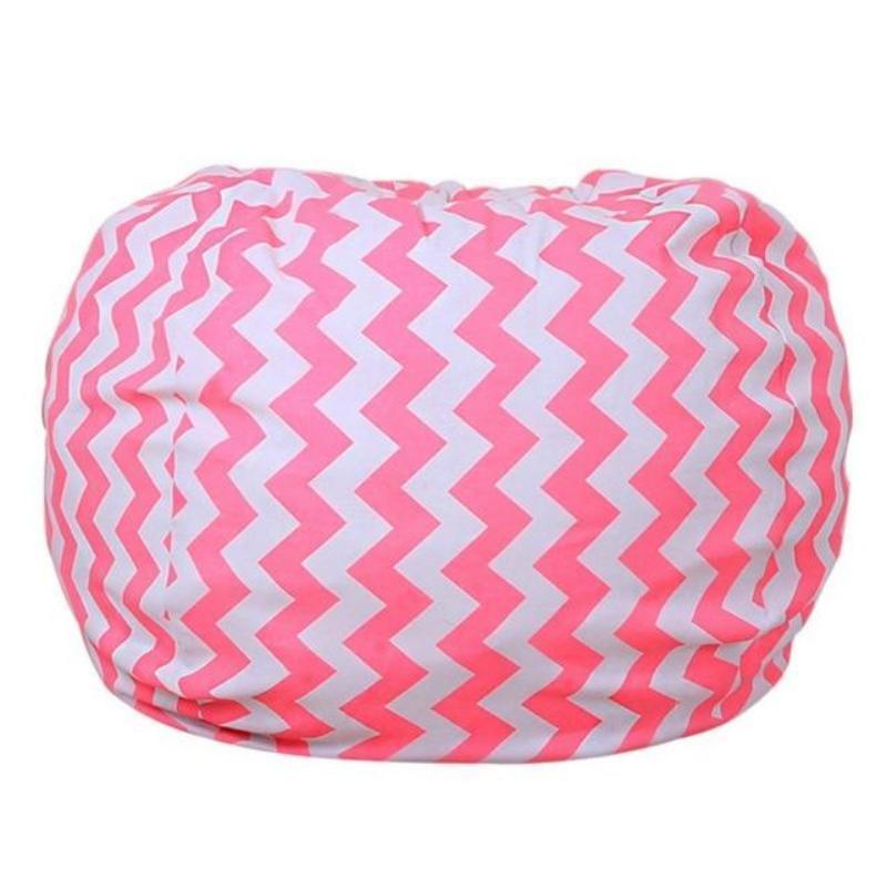 loomrack Stuffed Animal Toy Storage Bean Bag Baby Accessories Diameter  140CM / Pink ZigZag / United States