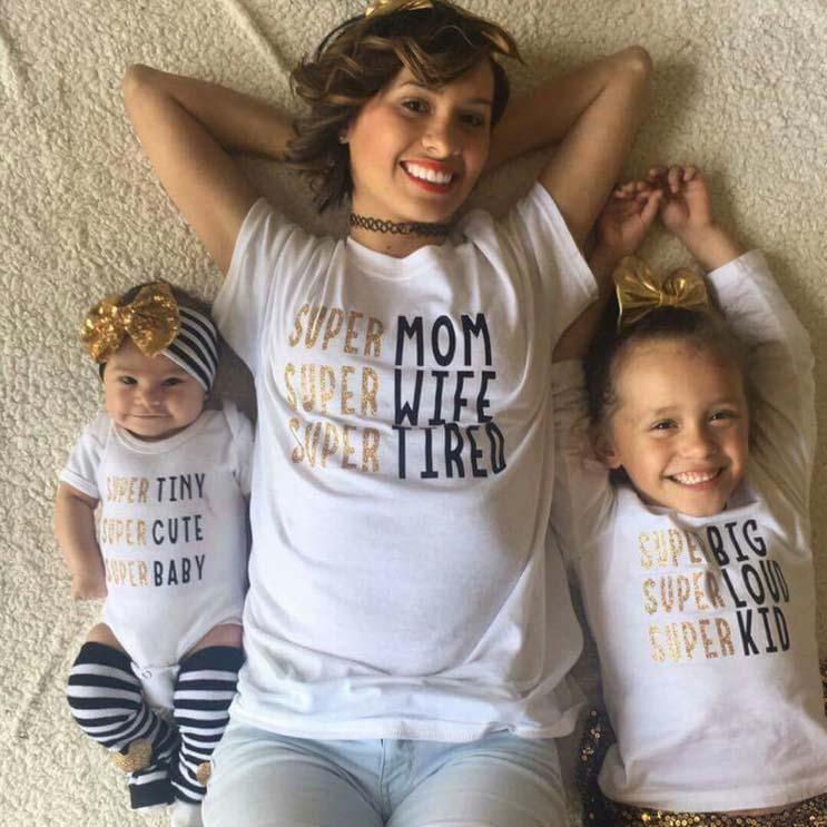 loomrack Super Mom, Super Kid & Super Baby Family Matching Outfits