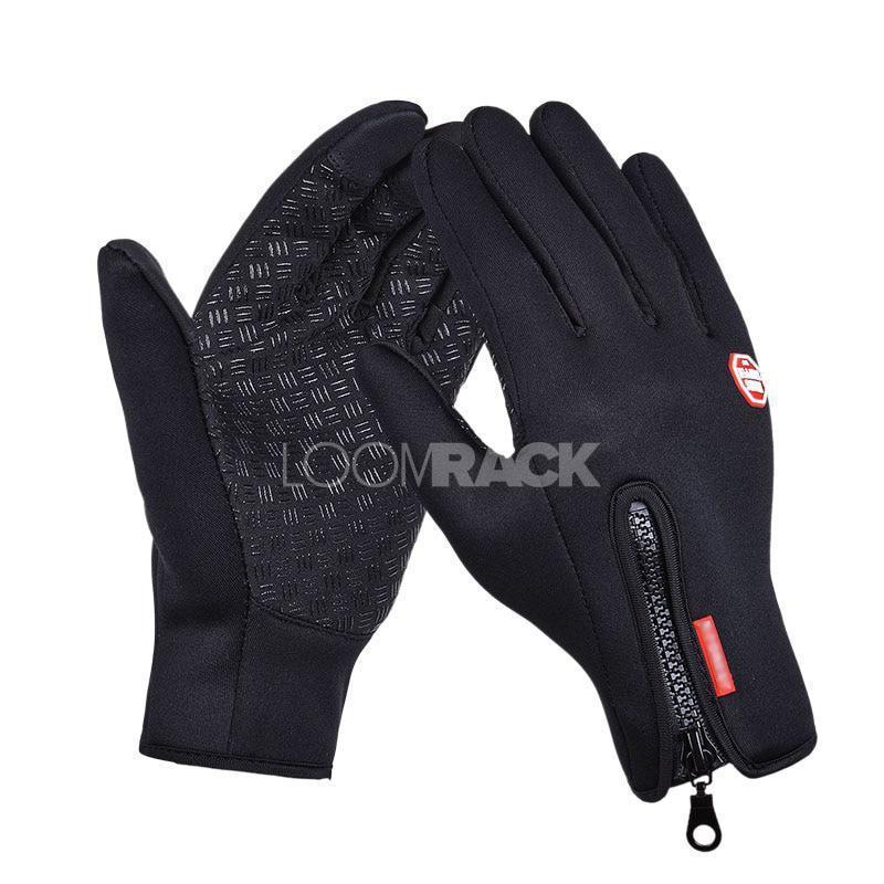 loomrack Thermala™ Premium Thermal Windproof Gloves (Unisex) Sports Gloves Black / S