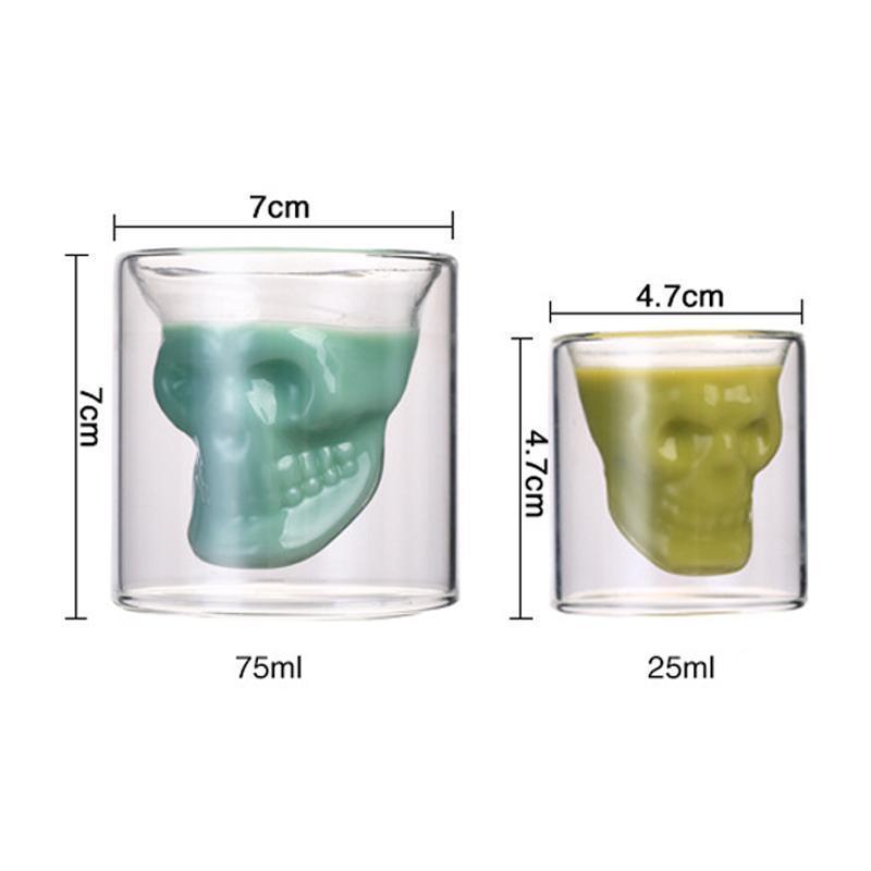 loomrack Transparent Skull Whiskey Glasses/Shot Glasses Wine Glasses