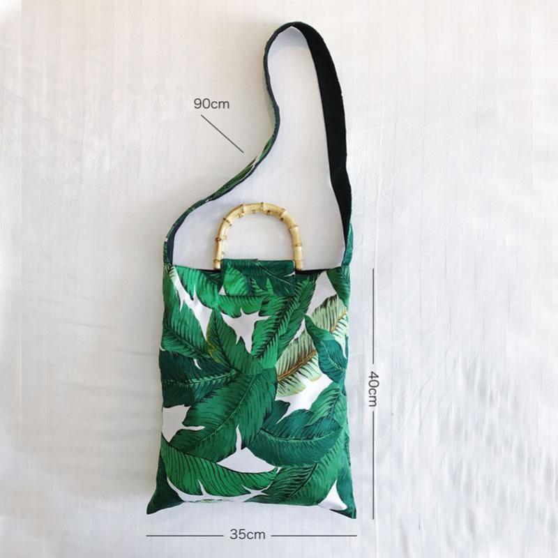 loomrack Tropical Boho Bamboo Handle Bag Top-Handle Bags