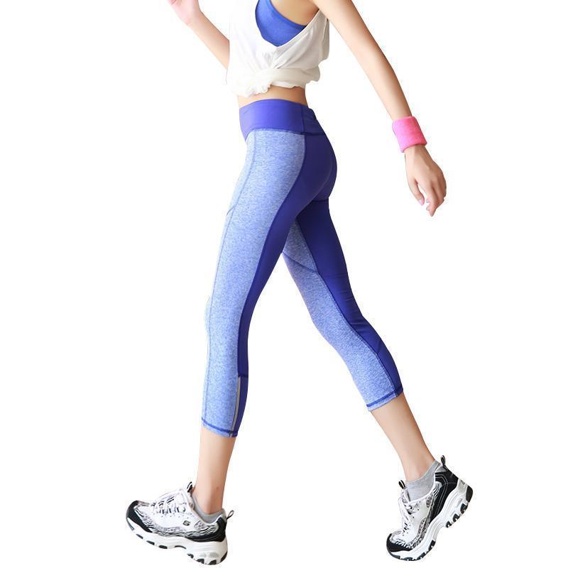 loomrack Tropical Reflective Capri Leggings Running Pants