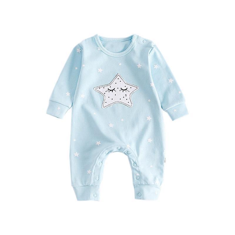 loomrack Twinkle Twinkle Little Star Moon Romper Rompers Bule / 3M