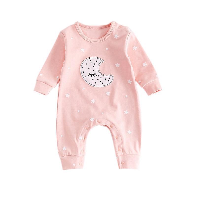 loomrack Twinkle Twinkle Little Star Moon Romper Rompers Pink / 3M