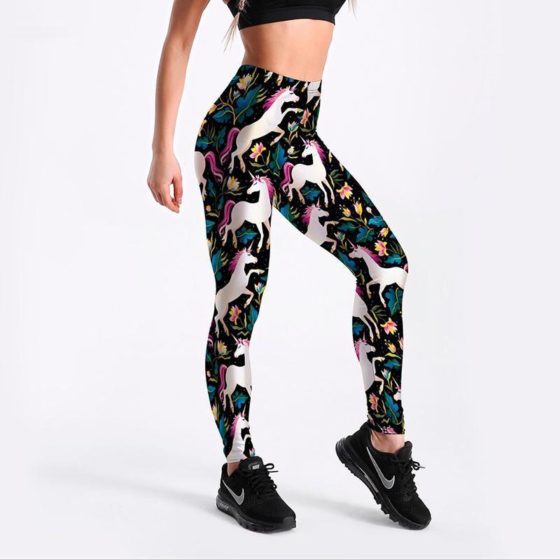 loomrack Unicorn Flower Print Leggings Leggings