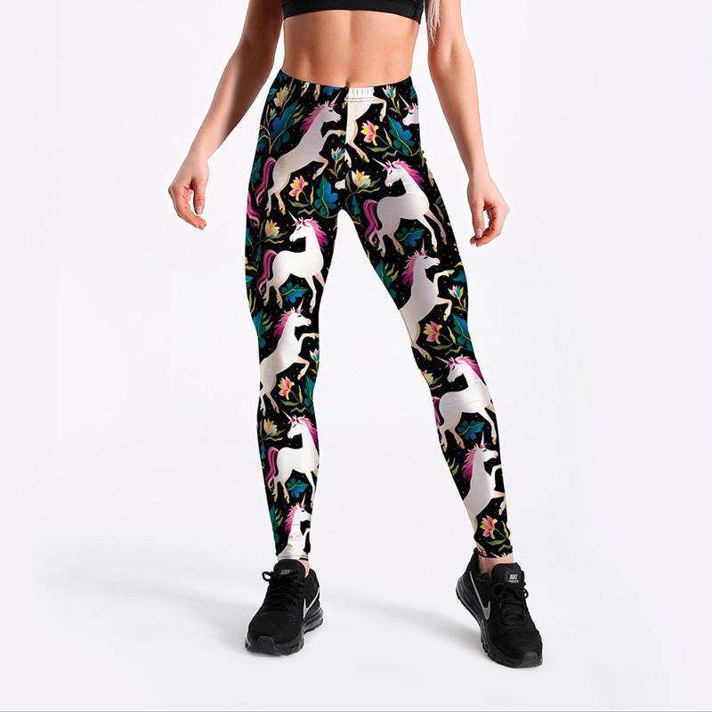 loomrack Unicorn Flower Print Leggings Leggings