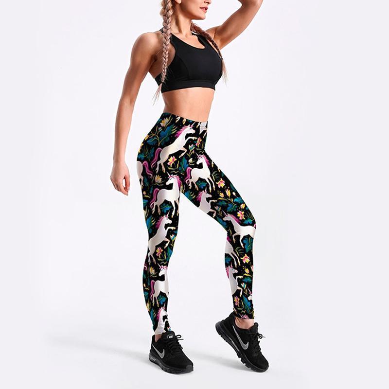 loomrack Unicorn Flower Print Leggings Leggings