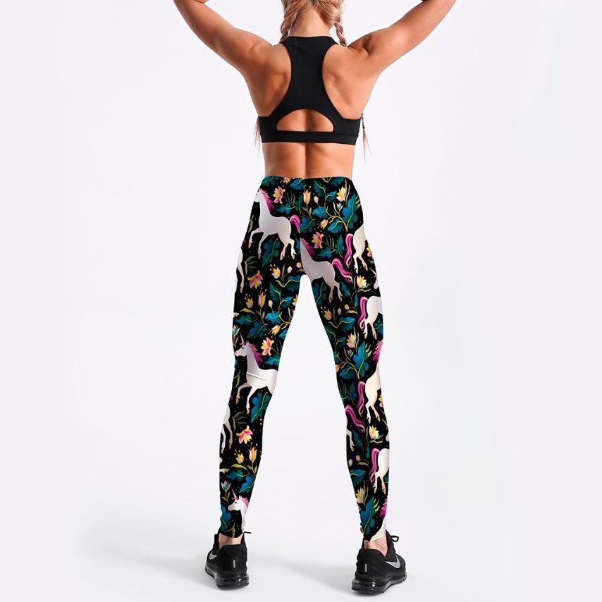 loomrack Unicorn Flower Print Leggings Leggings