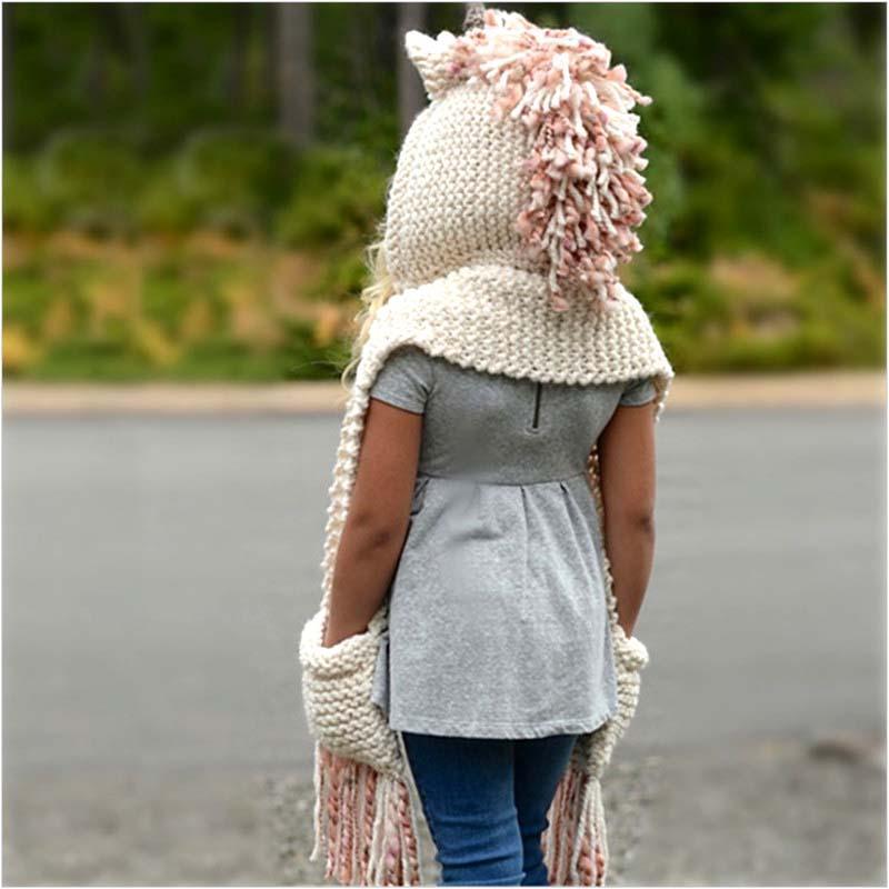 loomrack Unicorn Winter Hat Scarf Wrap With Hand Pockets Baby Accessories
