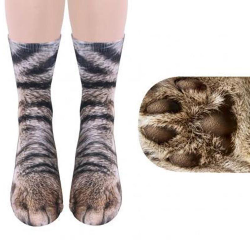 loomrack Unisex Adult Animal Paw Crew Socks Cat Socks