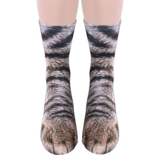 loomrack Unisex Adult Animal Paw Crew Socks Cat Socks Cat