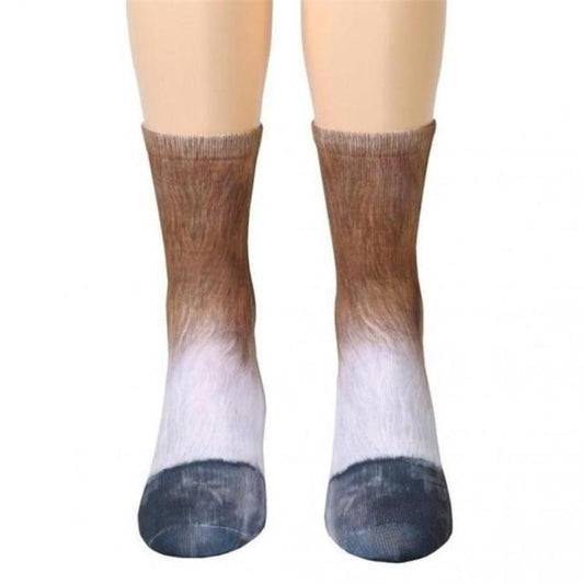 loomrack Unisex Adult Animal Paw Crew Socks Horse Socks Horse