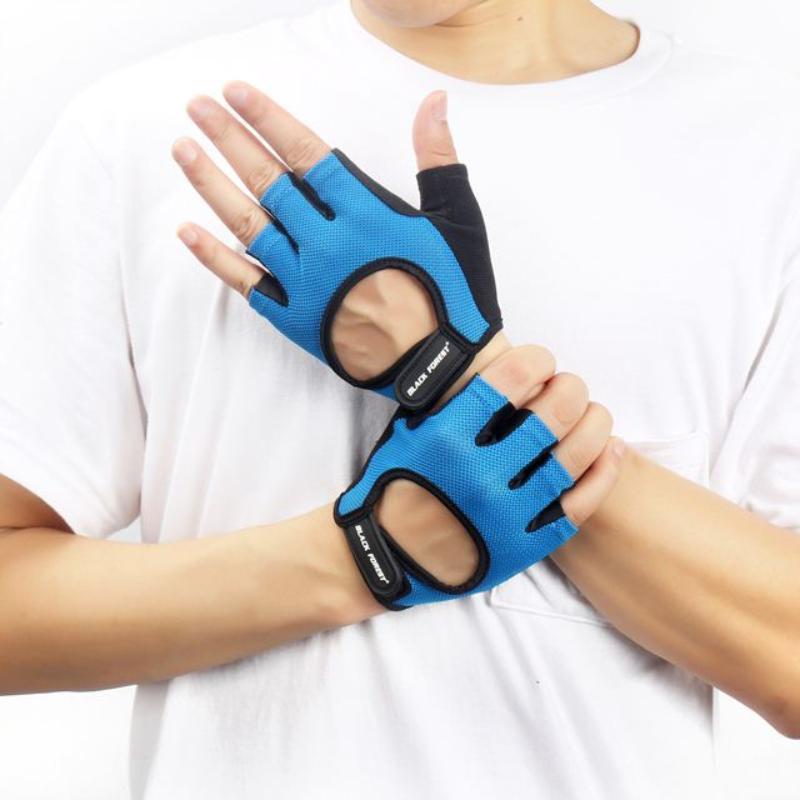 loomrack Unisex Mesh Weight Training Gloves Weight Lifting Blue / M