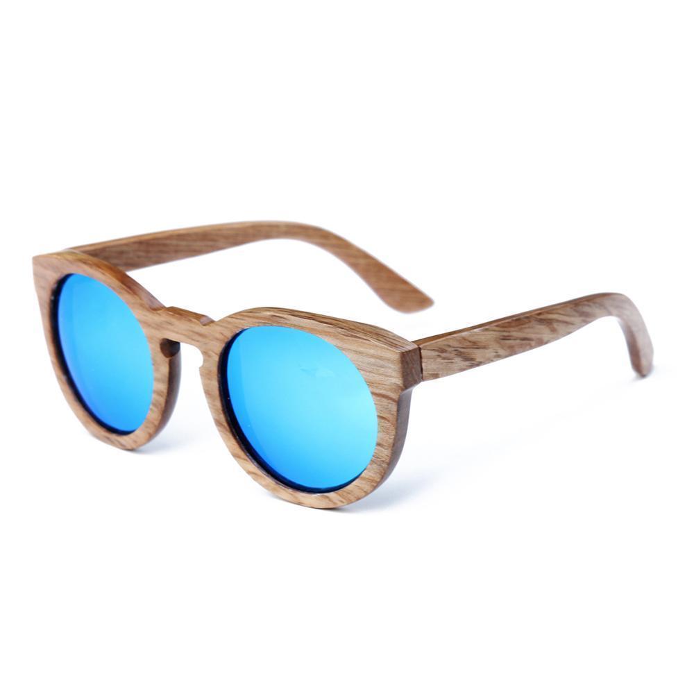 loomrack Unisex Multi-Color Lens Bamboo Shades Sunglasses blue lens