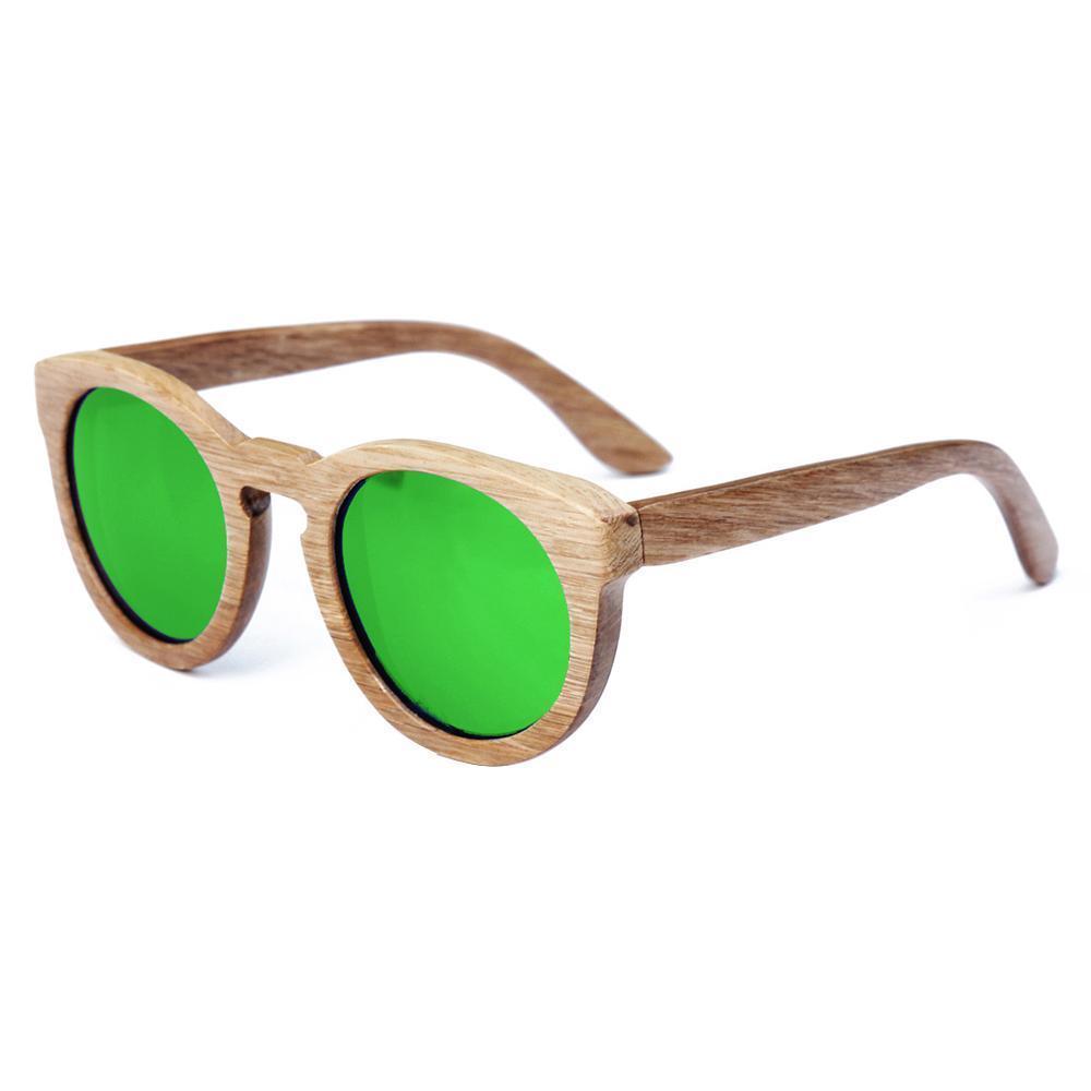 loomrack Unisex Multi-Color Lens Bamboo Shades Sunglasses green lens