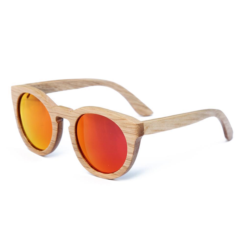loomrack Unisex Multi-Color Lens Bamboo Shades Sunglasses red lens