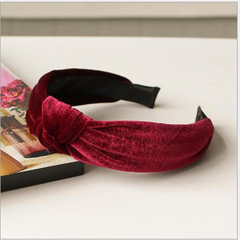 loomrack Velvet Knotted Twist Headband Hair Accessories Burgundy