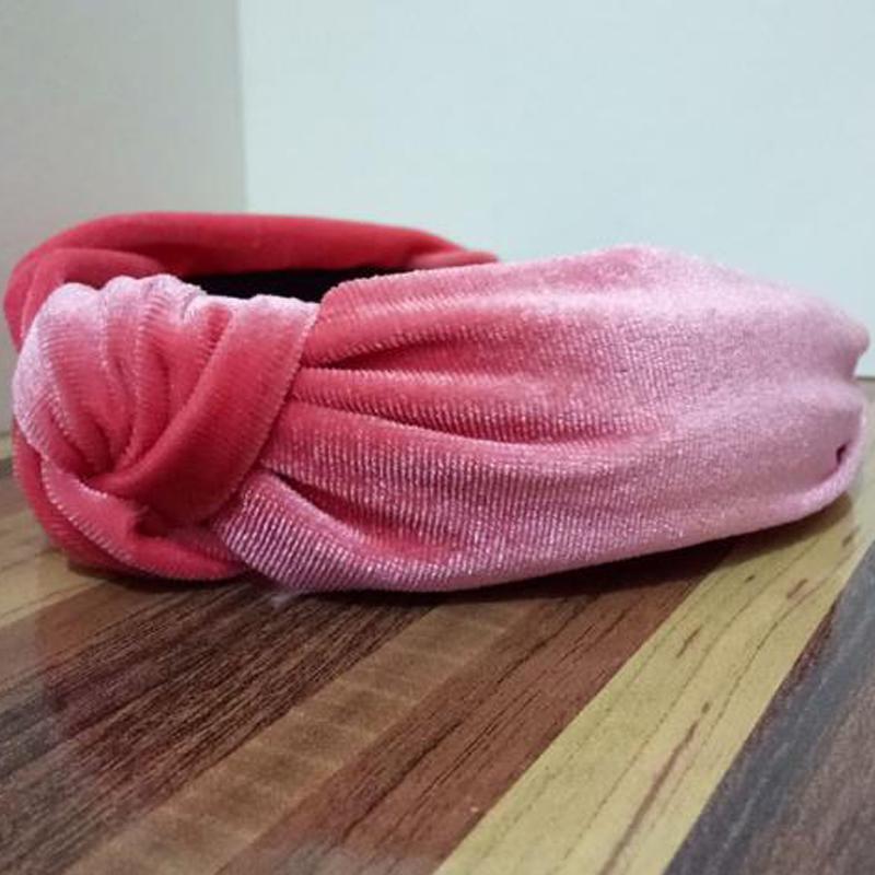 loomrack Velvet Knotted Twist Headband Hair Accessories Coral