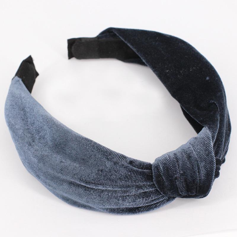 loomrack Velvet Knotted Twist Headband Hair Accessories Gray