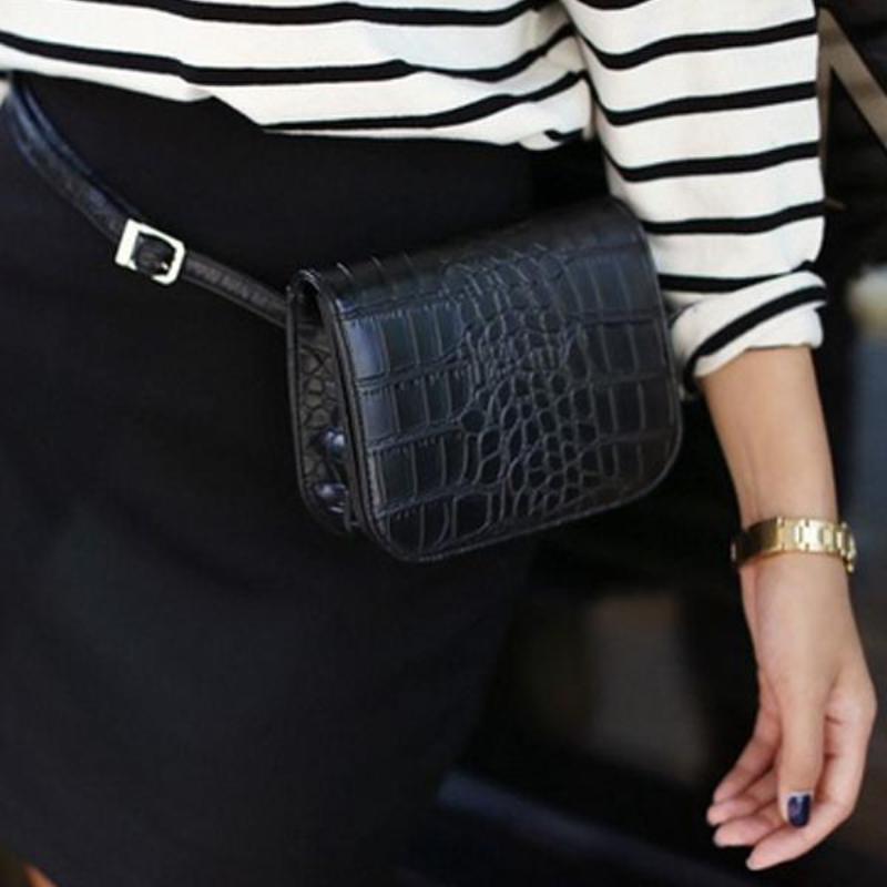 loomrack Vintage Alligator PU Leather Belt Fanny Pack Novelty Bags