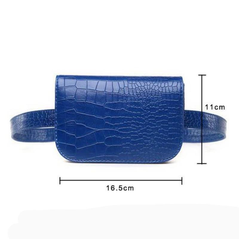 loomrack Vintage Alligator PU Leather Belt Fanny Pack Novelty Bags Blue