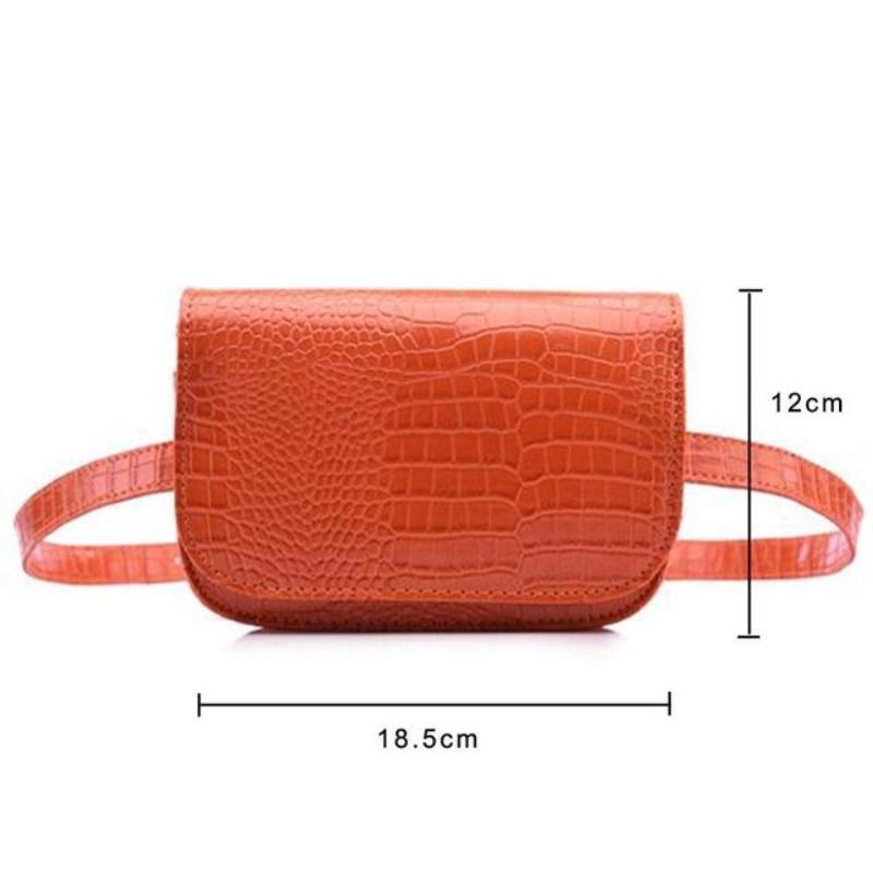 loomrack Vintage Alligator PU Leather Belt Fanny Pack Novelty Bags Orange Big