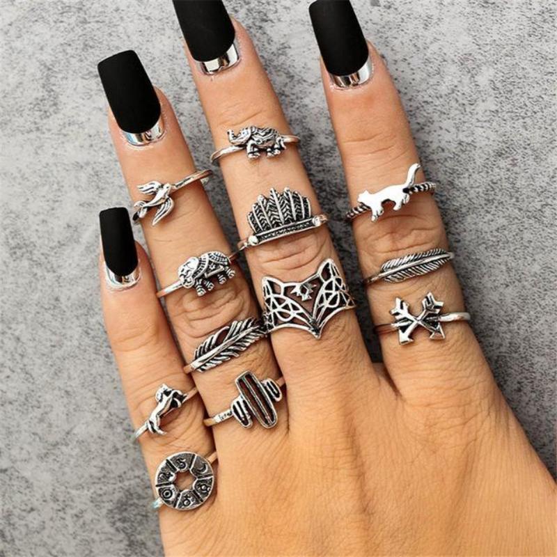 loomrack Vintage Bohemian Ring Sets Rings N14-Set12 Fox