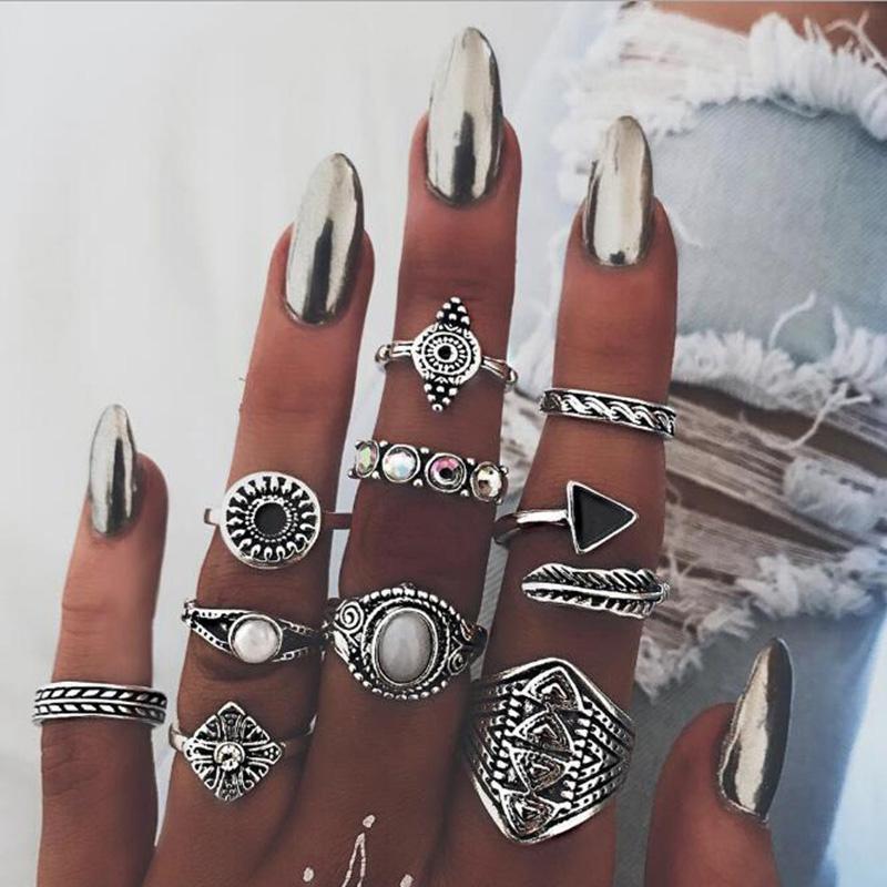 loomrack Vintage Bohemian Ring Sets Rings N2-Set10 Triangle