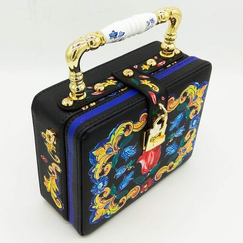 loomrack Vintage Floral Ceramic Top Handle Bag Top-Handle Bags