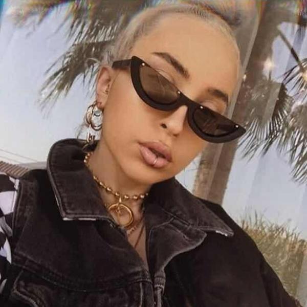 loomrack Vintage Half Frame Small Sunglasses Sunglasses