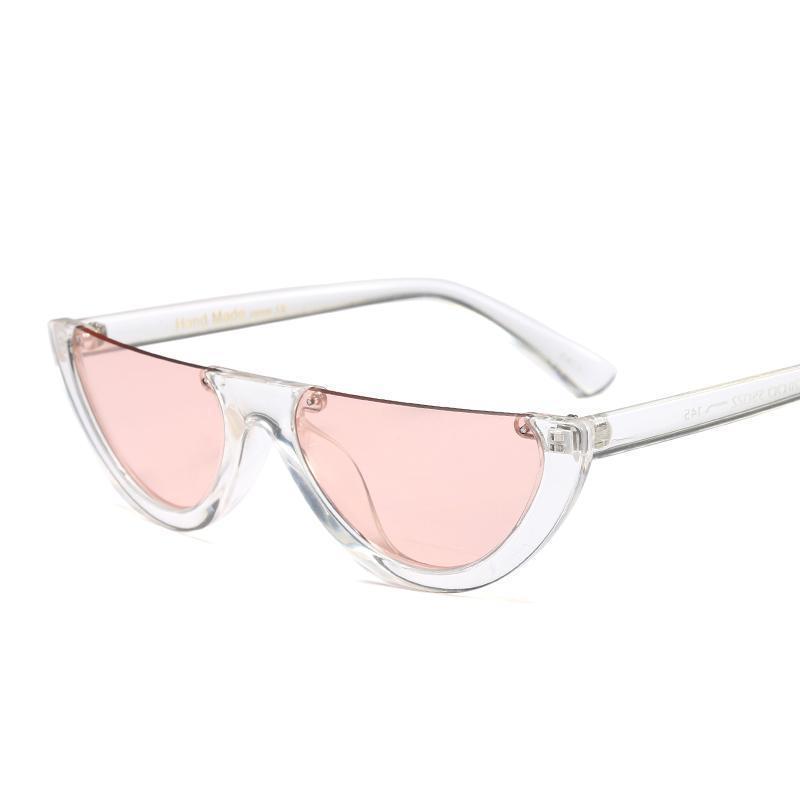 loomrack Vintage Half Frame Small Sunglasses Sunglasses Clear Pink
