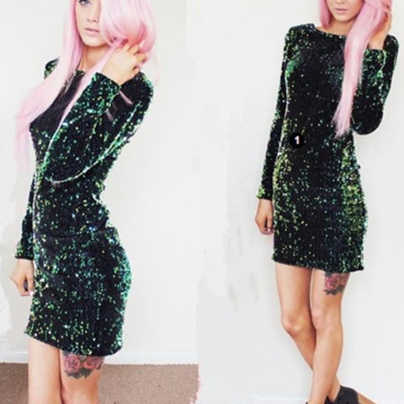 Vintage Long Sleeve Sequin Dress