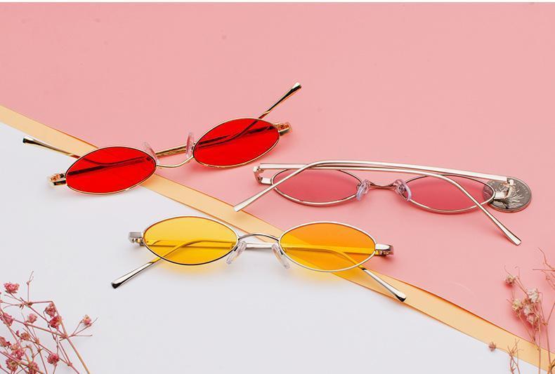 loomrack Vintage Micro Metal Oval Frame Sunglasses Sunglasses