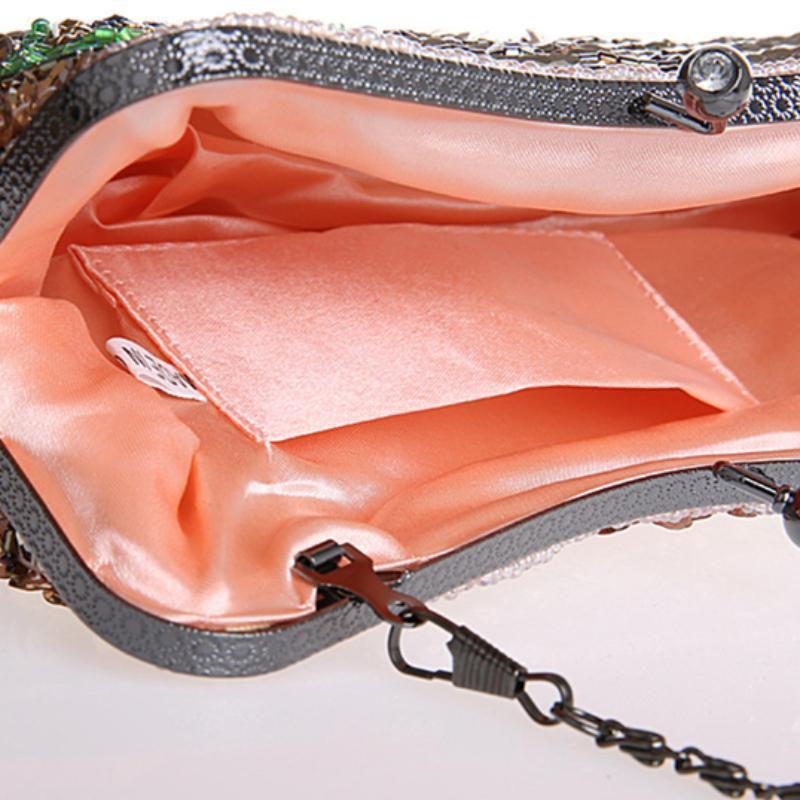 loomrack Vintage Peacock Sequin Evening Bag Evening Bags