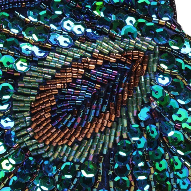 loomrack Vintage Peacock Sequin Evening Bag Evening Bags