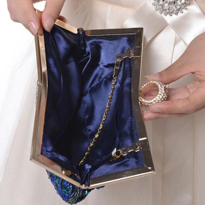 loomrack Vintage Peacock Sequin Evening Bag Evening Bags