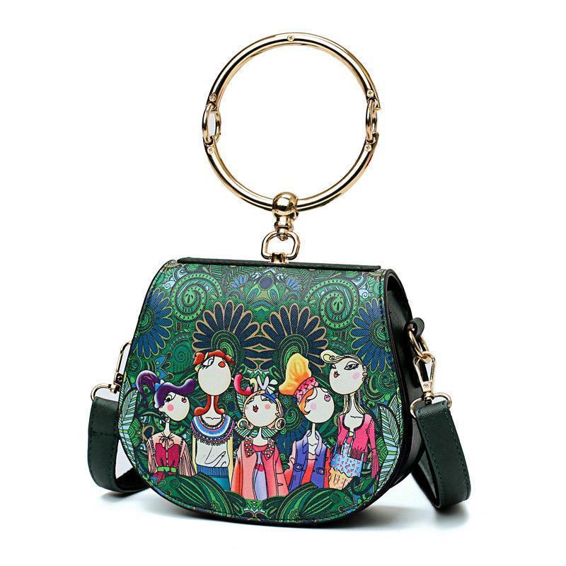 loomrack Vintage Round Handle Bohemian Fashionista Bag Top-Handle Bags