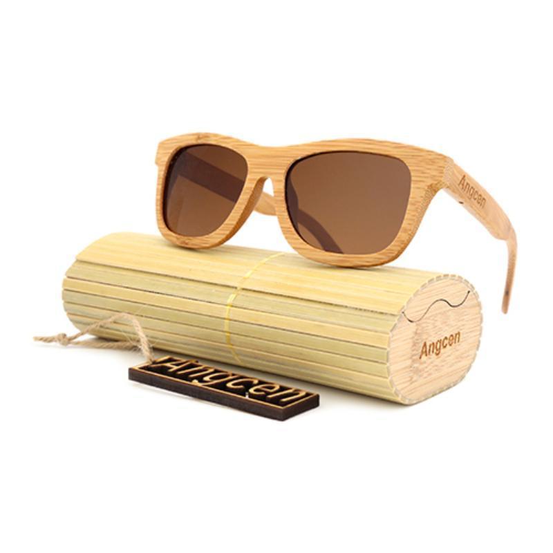 loomrack Vintage Style Bamboo Sunglasses Sunglasses Brown