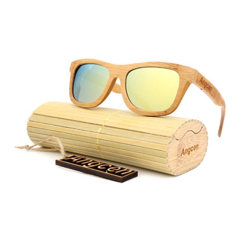 loomrack Vintage Style Bamboo Sunglasses Sunglasses Gold