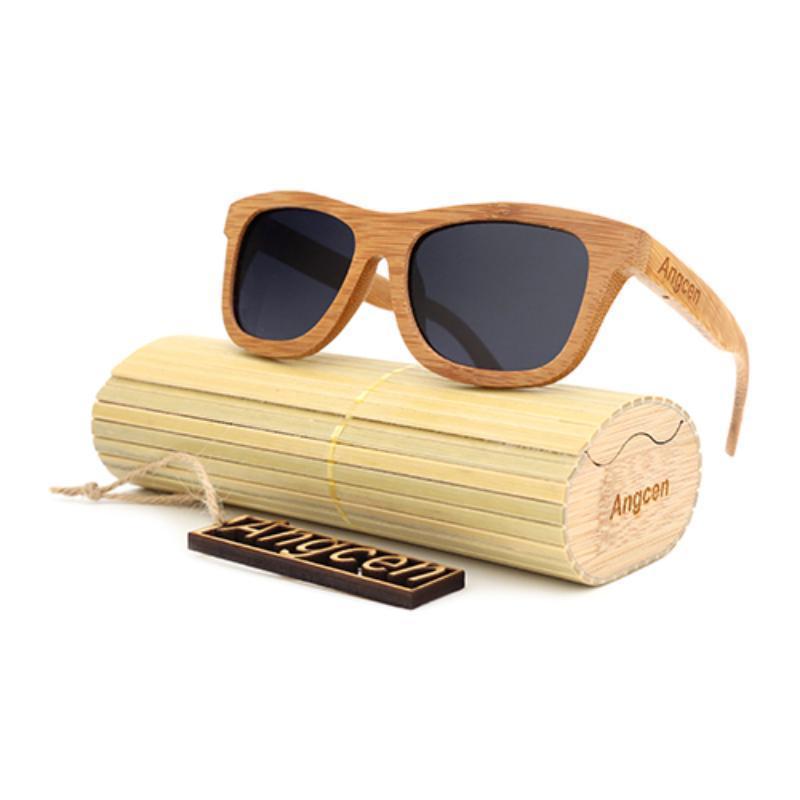 loomrack Vintage Style Bamboo Sunglasses Sunglasses Gray