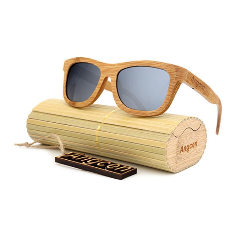 loomrack Vintage Style Bamboo Sunglasses Sunglasses Silver