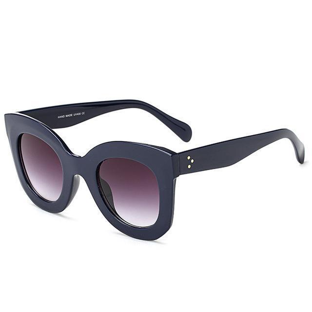 loomrack Vintage Thick Cat Eye Glasses Sunglasses Blue