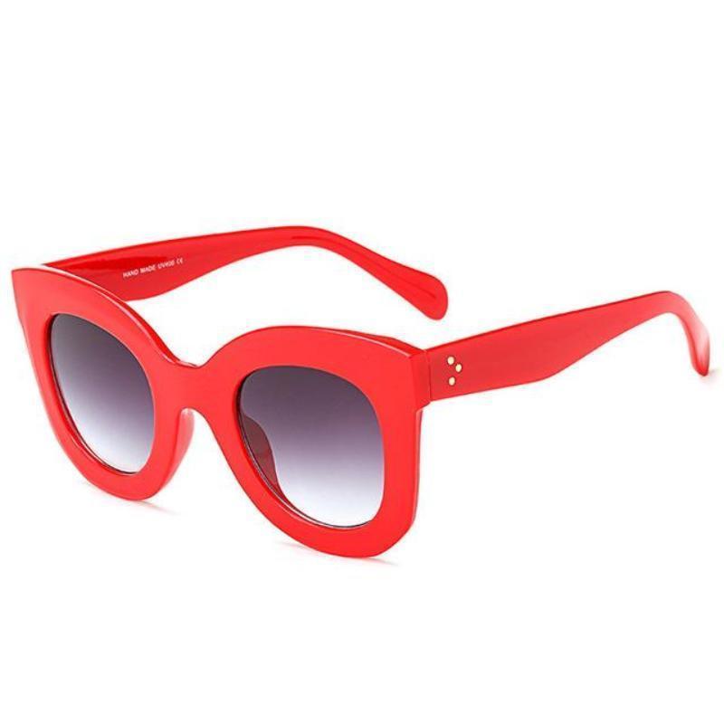 loomrack Vintage Thick Cat Eye Glasses Sunglasses Red