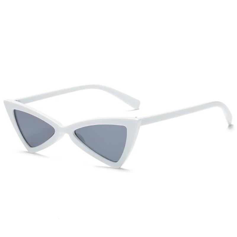 loomrack Vintage Triangle Retro Sunglasses Sunglasses White Frame Grey